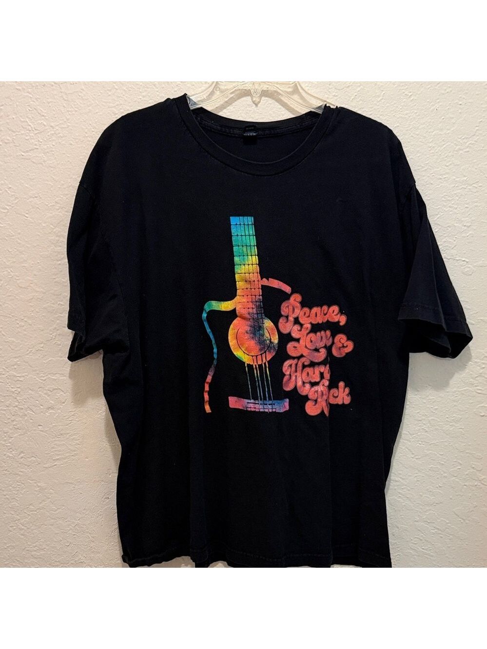 Hard Rock Concert Tee Colorful Guitar Art T-Shirt